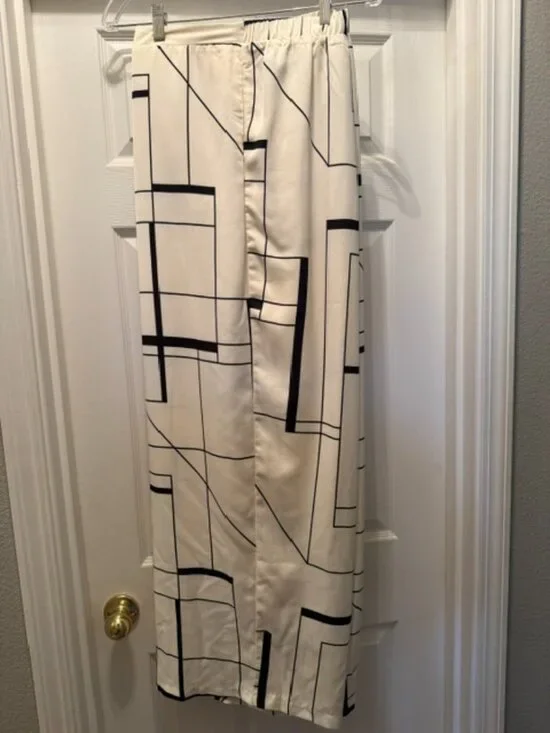 Eloquii Black & White Wide Leg Pant and Shirt/Jacket - Picture 5 of 6